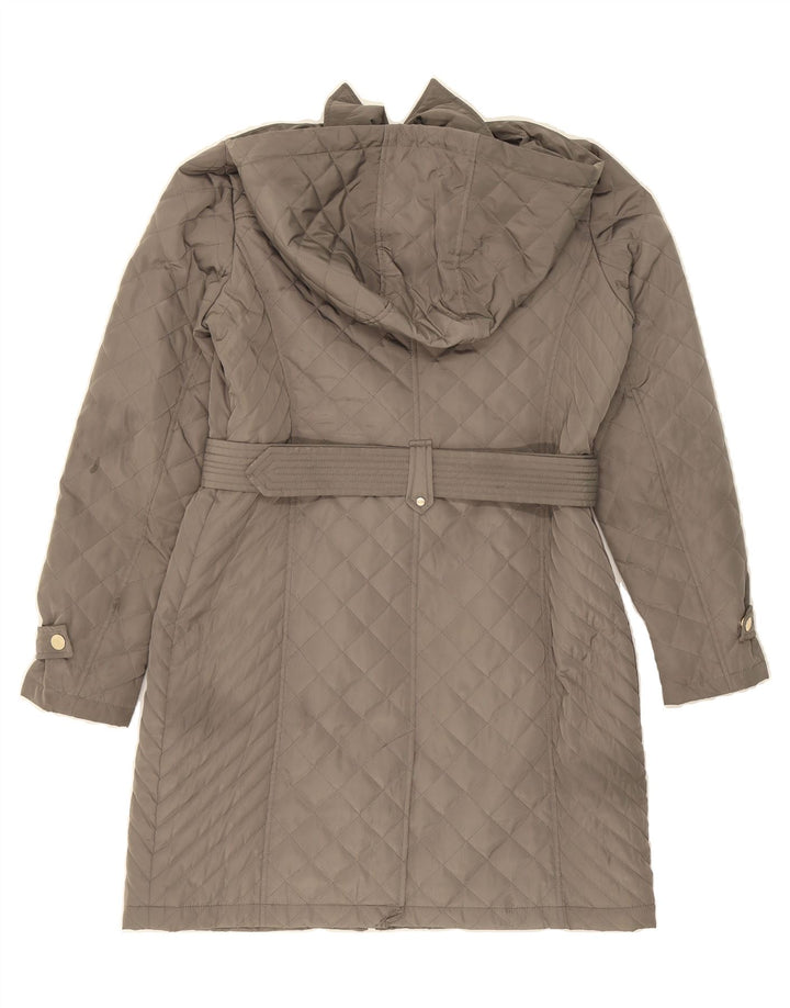 MICHAEL KORS Womens Hooded Padded Coat UK 14 Medium Grey Polyester Vintage Michael Kors and Second-Hand Michael Kors from Messina Hembry 
