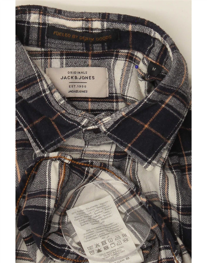 Jack & Jones herre flannelskjorte medium marineblå ternet bomuld