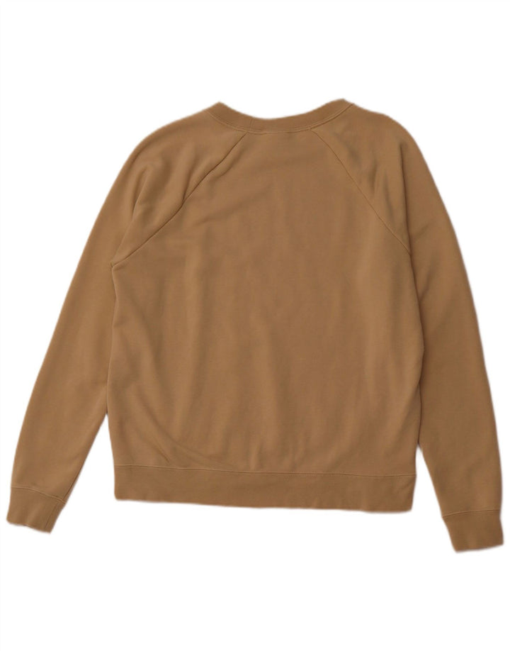 NIKE Womens Sweatshirt Jumper UK 14 Medium Beige Cotton