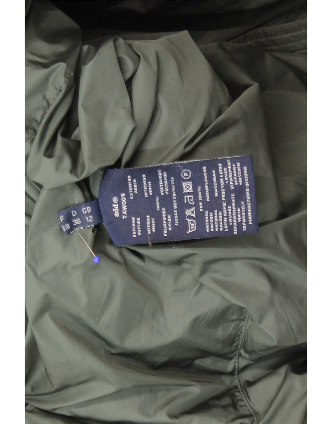 ADD Polstret jakke til kvinder UK 12 Medium Khaki Polyamid