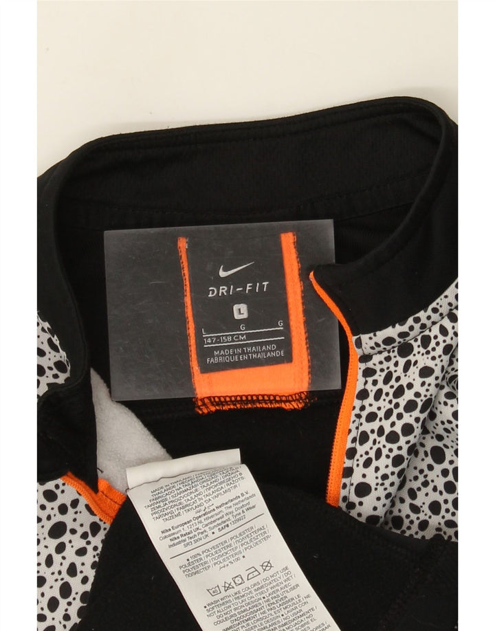 NIKE drenge grafisk sweater træningsdragt top 12-13 år stor sort plettet