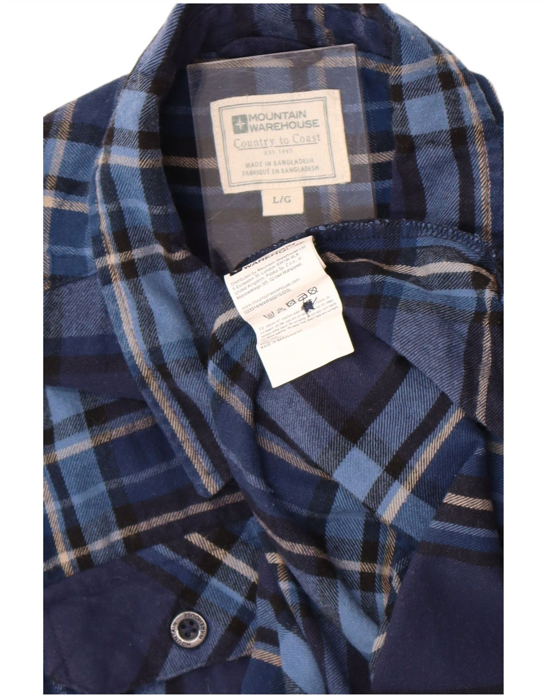 Mountain Warehouse Herre flannelskjorte Stor marineblå ternet bomuld