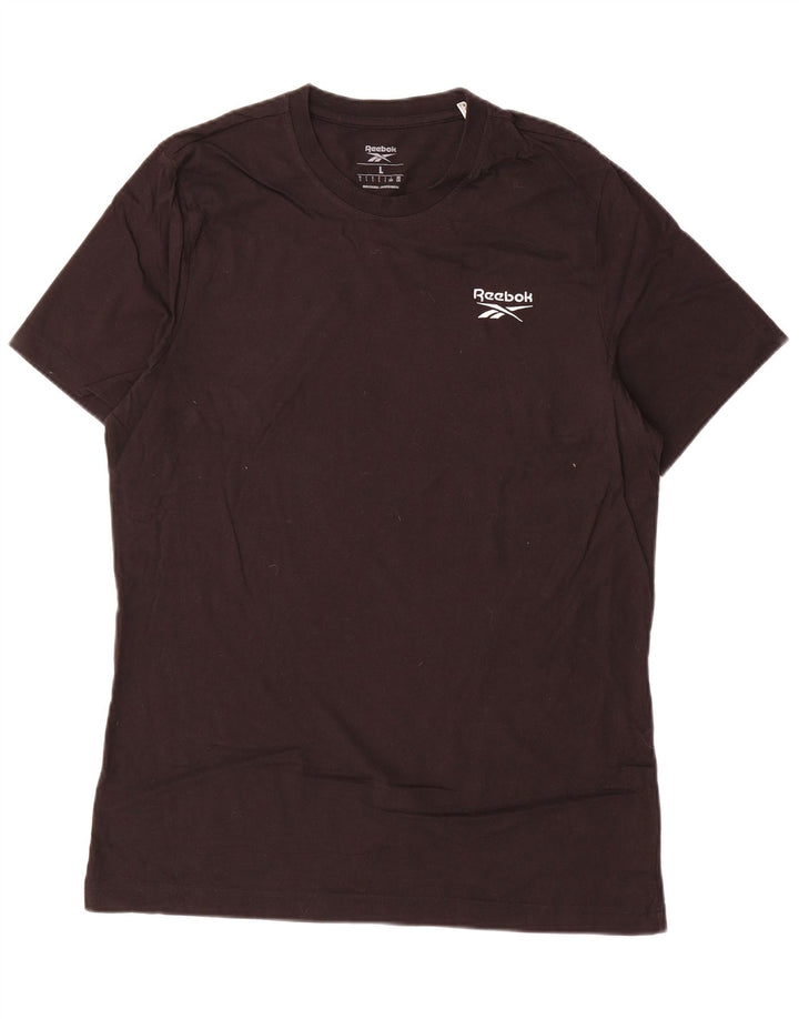 REEBOK Herre T-Shirt Top Stor Sort Bomuld