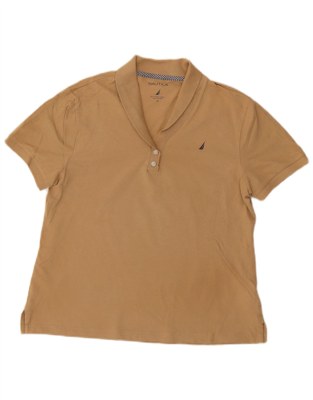 NAUTICA Dame Polo Shirt UK 18 XL Beige Bomuld