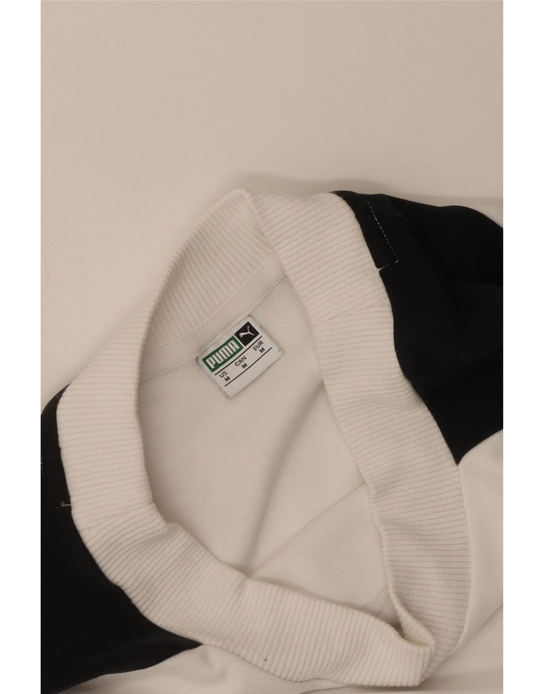 Puma Womens Crop Graphic Sweatshirt Jumper UK 14 Medium White Colourblock