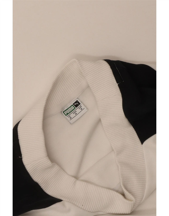 Puma Womens Crop Graphic Sweatshirt Jumper UK 14 Medium White Colourblock