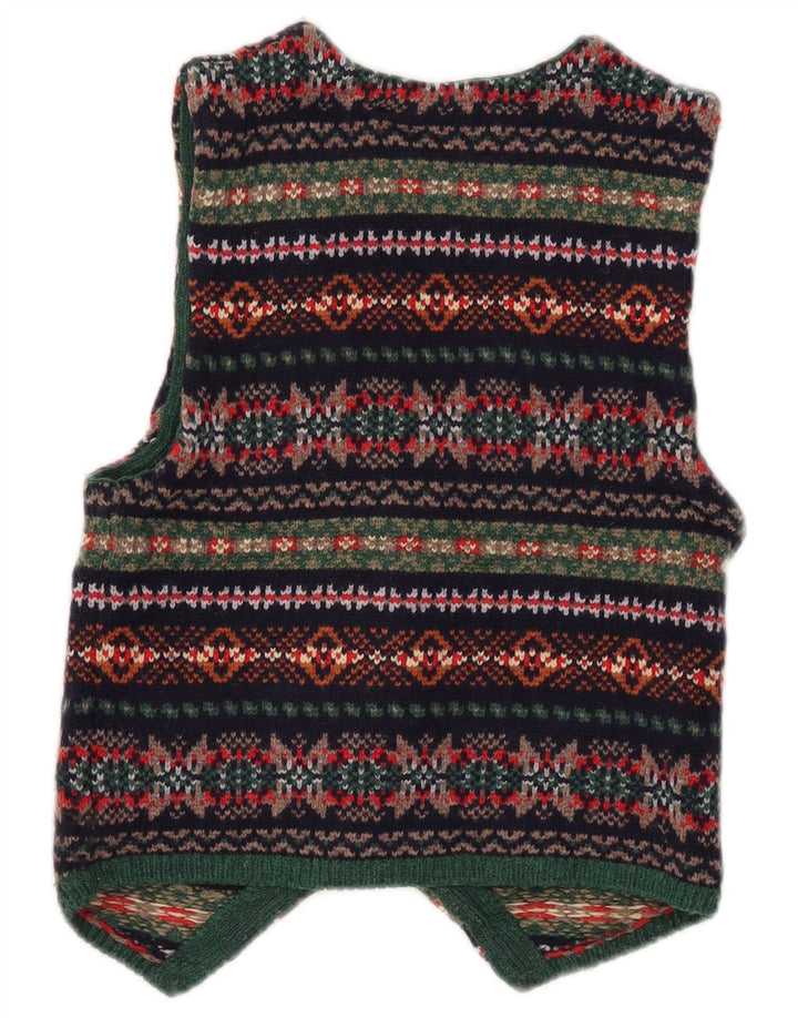 Zara Womens Crop vest UK 8 Lille flerfarvet geometrisk uld