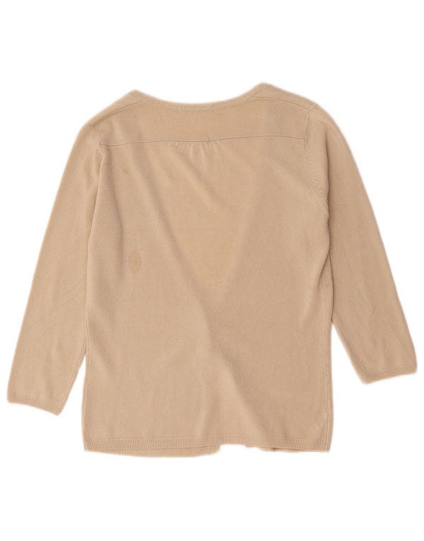 Marks & Spencer Dame Cardigan Sweater UK 10 Small Beige Acryl
