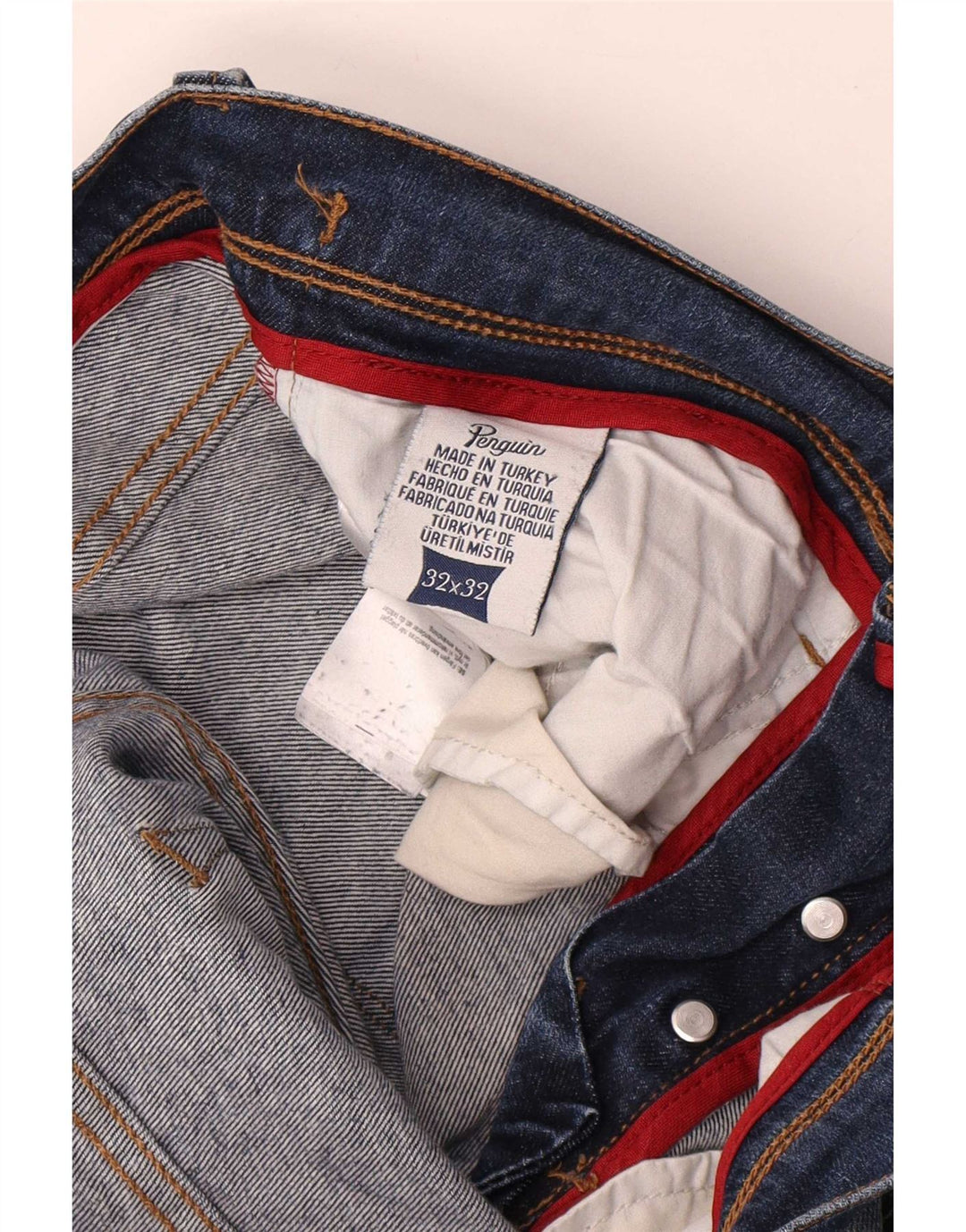 Penguin Herre Slim Jeans W32 L32 Blå Bomuld