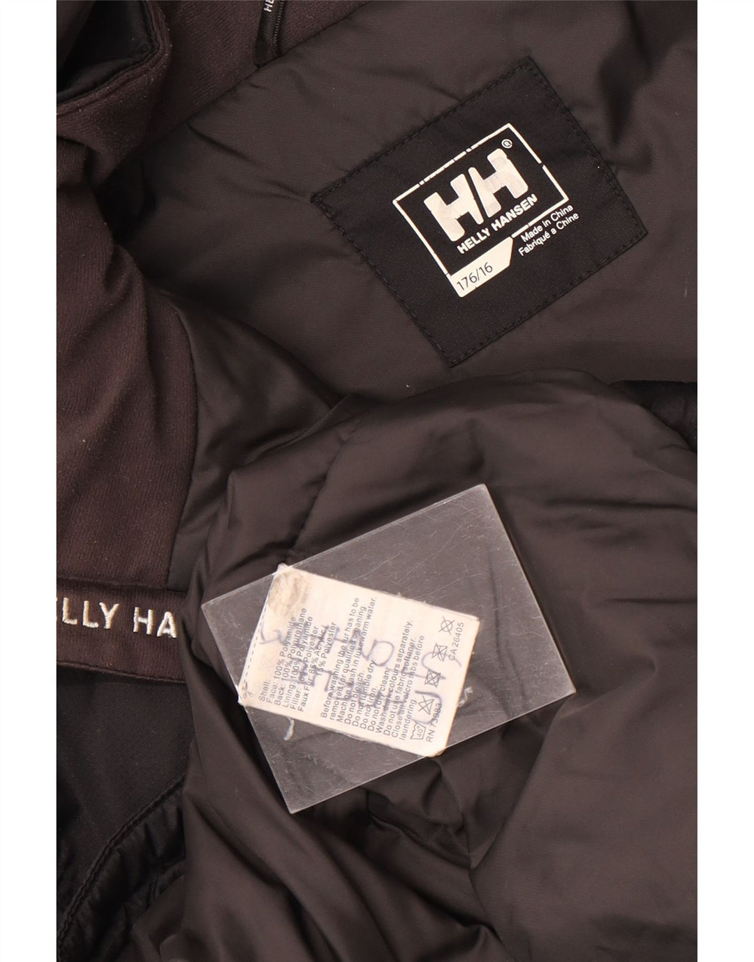 Helly Hansen Parkajakke med hætte til drenge 15-16 år Sort polyamid