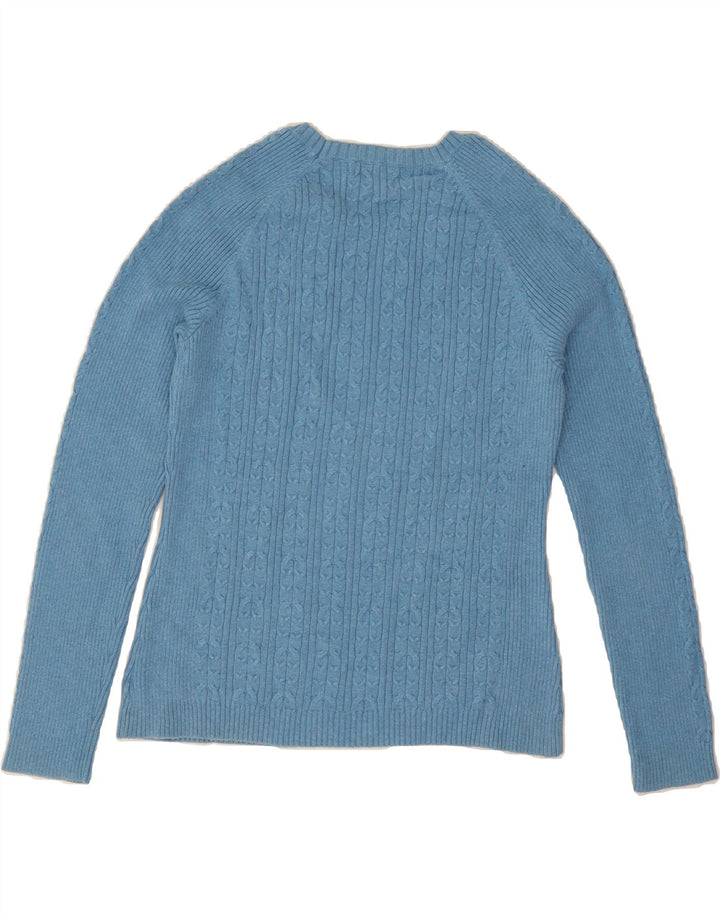 EDDIE BAUER Womens Crew Neck Jumper Sweater UK 12 Medium Blue Cotton Vintage Eddie Bauer and Second-Hand Eddie Bauer from Messina Hembry 