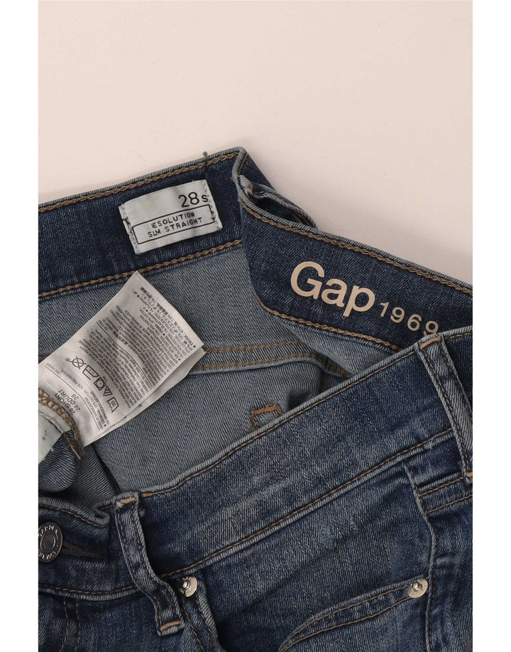 Gap Womens Distressed Slim Straight Jeans W28 L28 Blå Bomuld