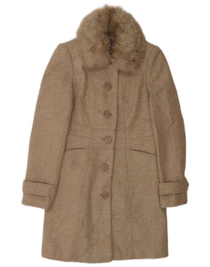 Oasis Dame Overfrakke UK 6 XS Beige Polyester