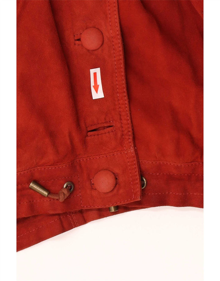 Vintage Dame Oversized Ruskindsjakke IT 44 Medium Rødt Læder