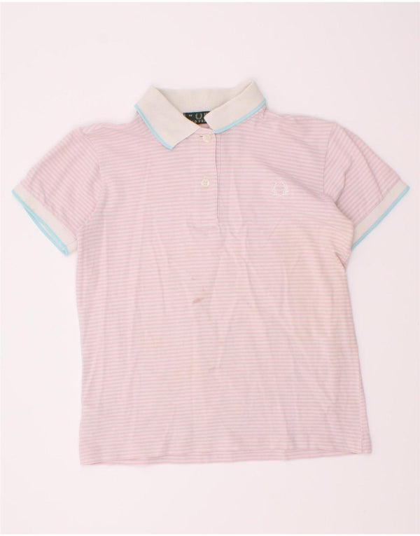 Fred Perry Pige Polo Shirt 12-13 år Pink nålestribet