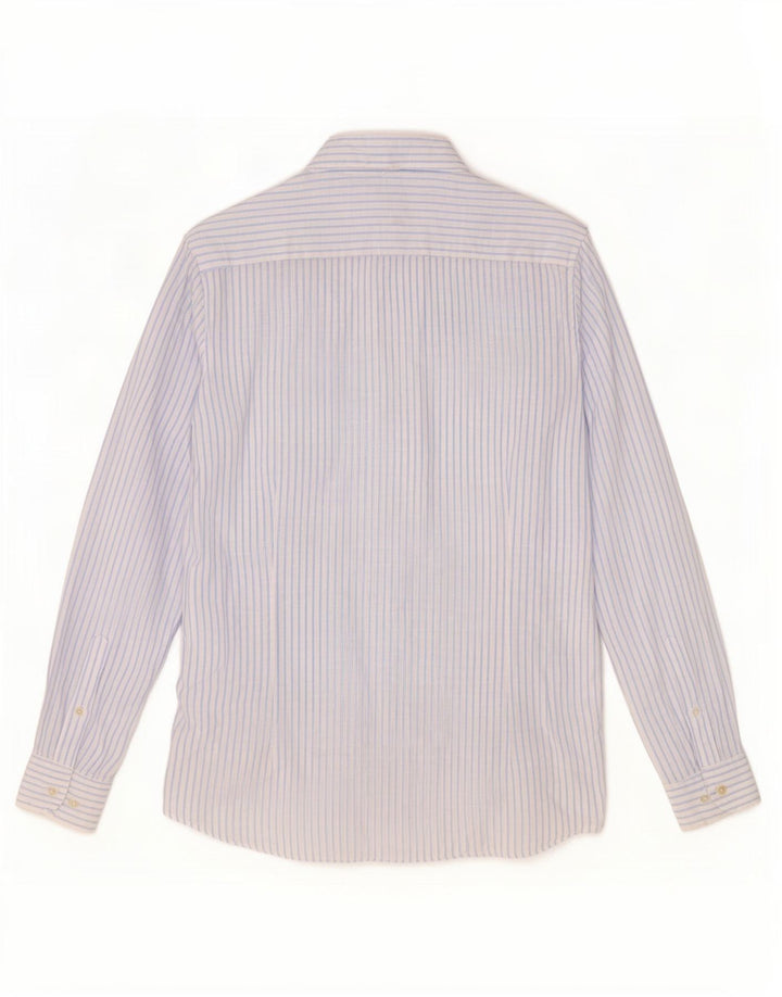 Massimo Dutti herreskjorte stor blå nålestribet linned
