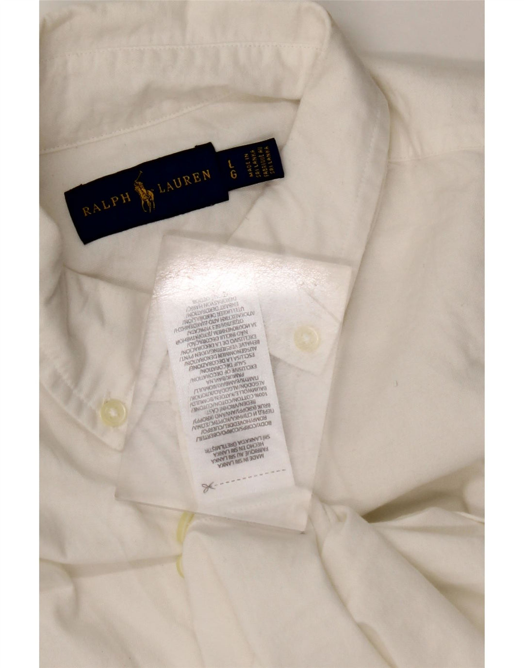RALPH LAUREN Kortærmet skjorte til kvinder UK 16 Stor hvid bomuld
