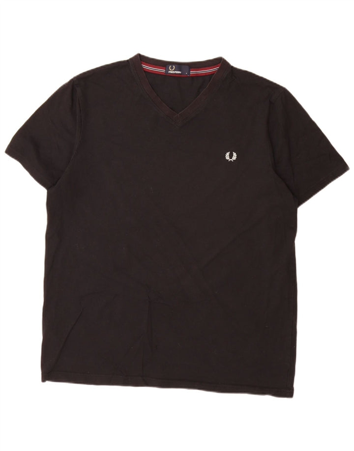Fred Perry Herre T-Shirt Top Stor Sort Bomuld