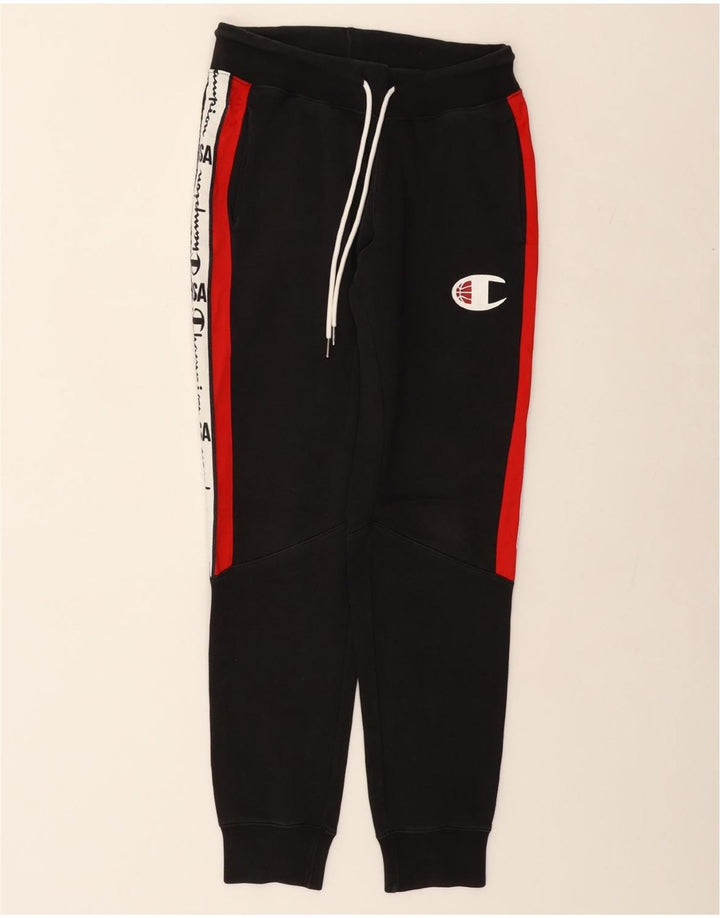CHAMPION Herre grafisk træningsdragt Bukser Joggers Small Black Colourblock