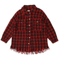 Zara Dame Overshirt Oversized skjorte UK 14 Medium Red Houndstooth Akryl