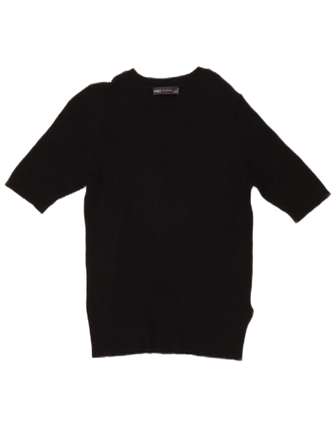 Marks & Spencer Dame Boat Neck Jumper Sweater UK 14 Medium Black