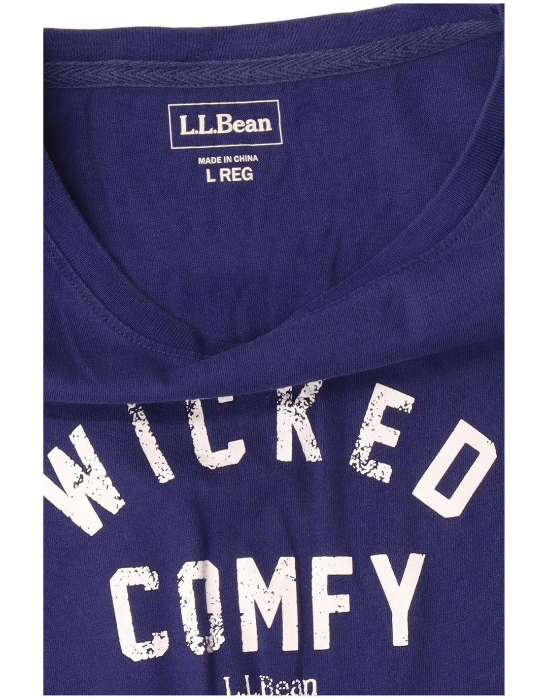 L.L.Bean Dame Grafisk Top Langærmet UK 16 Stor Blå