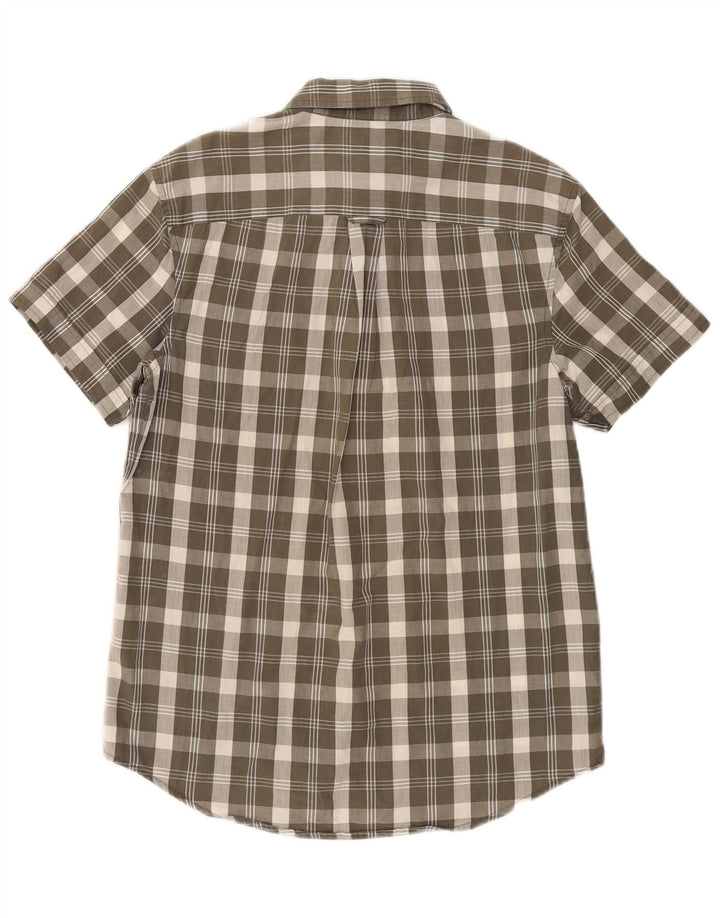 Penguin Heritage Kortærmet Slim Fit Skjorte Medium Khaki Ternet bomuld