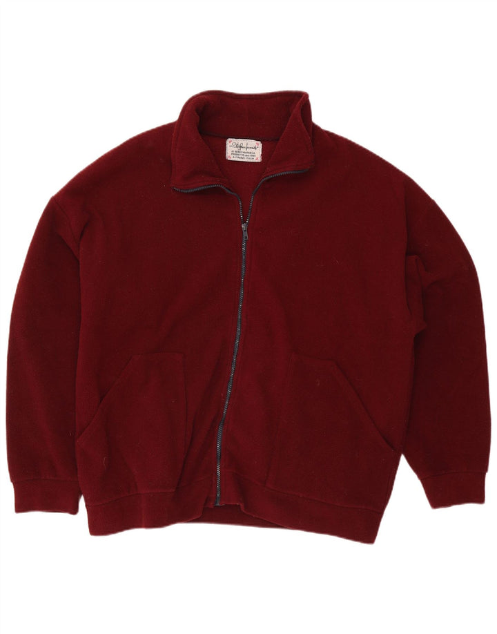 Vintage fleecejakke til mænd UK 42 XL rødbrun polyester
