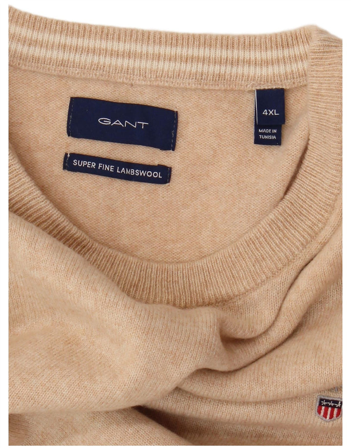 GANT Herre sweater med rund hals 4XL beige uld