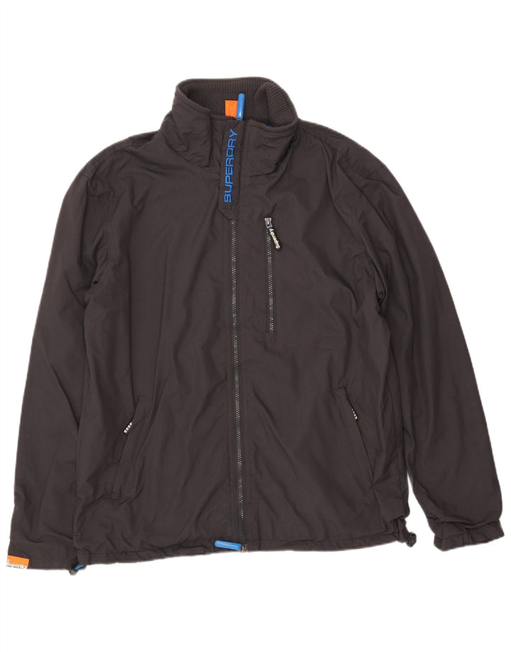 Superdry Herre The Windhiker Graphic Bomber Jacket UK 40 Large Grå Nylon
