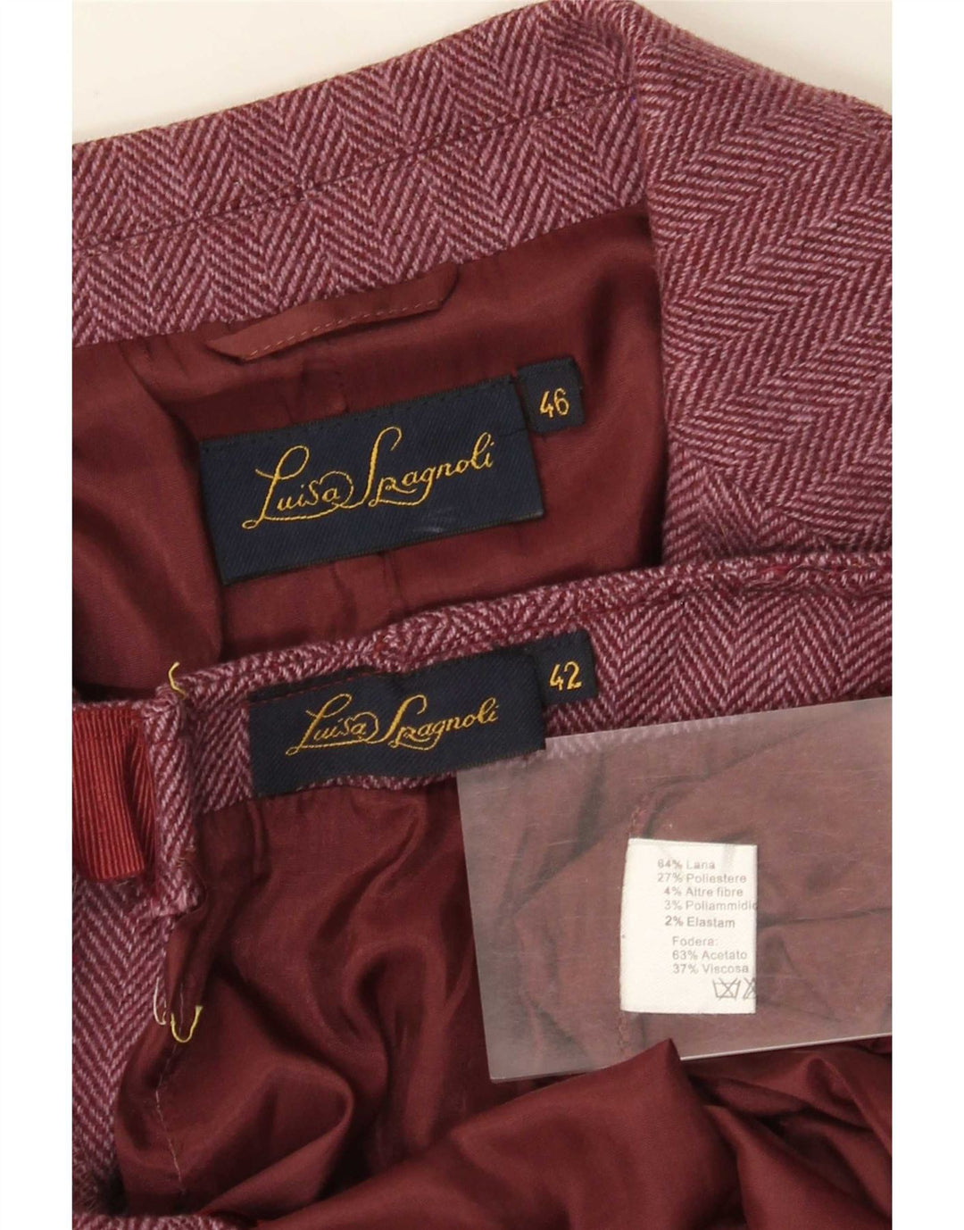 Luisa Spagnoli Dame 2-delt nederdelsæt IT 42 Medium W32 Burgundy