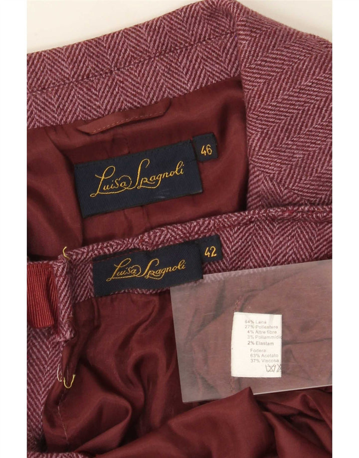 Luisa Spagnoli Dame 2-delt nederdelsæt IT 42 Medium W32 Burgundy