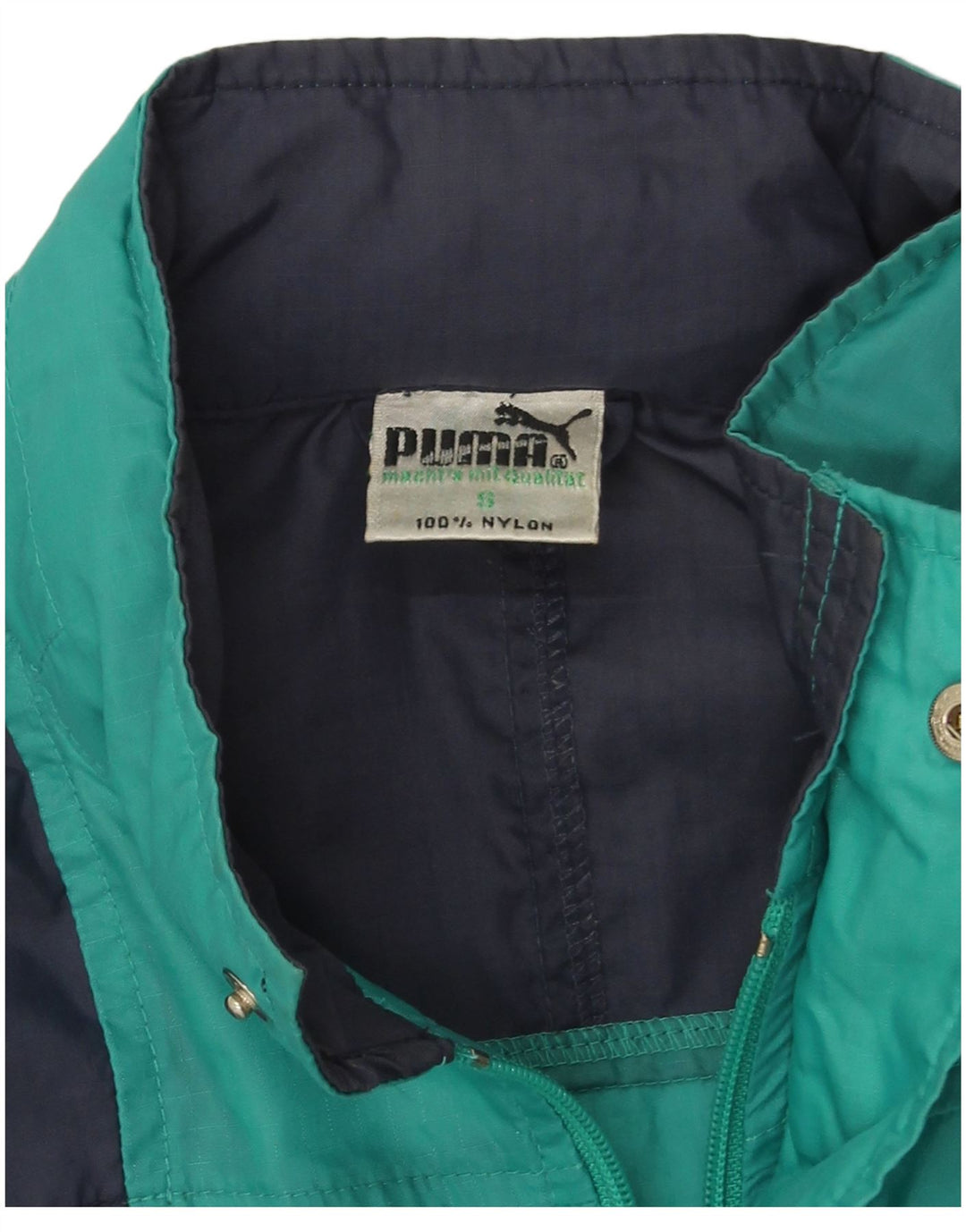 Puma Regnjakke til mænd UK 36 Lille turkis Colourblock Nylon