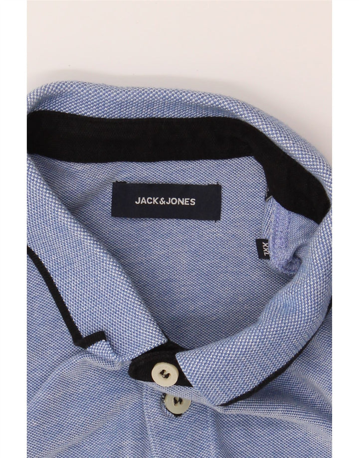 JACK & JONES Mens Polo Shirt 2XL Blue Cotton Vintage Jack & Jones and Second-Hand Jack & Jones from Messina Hembry 
