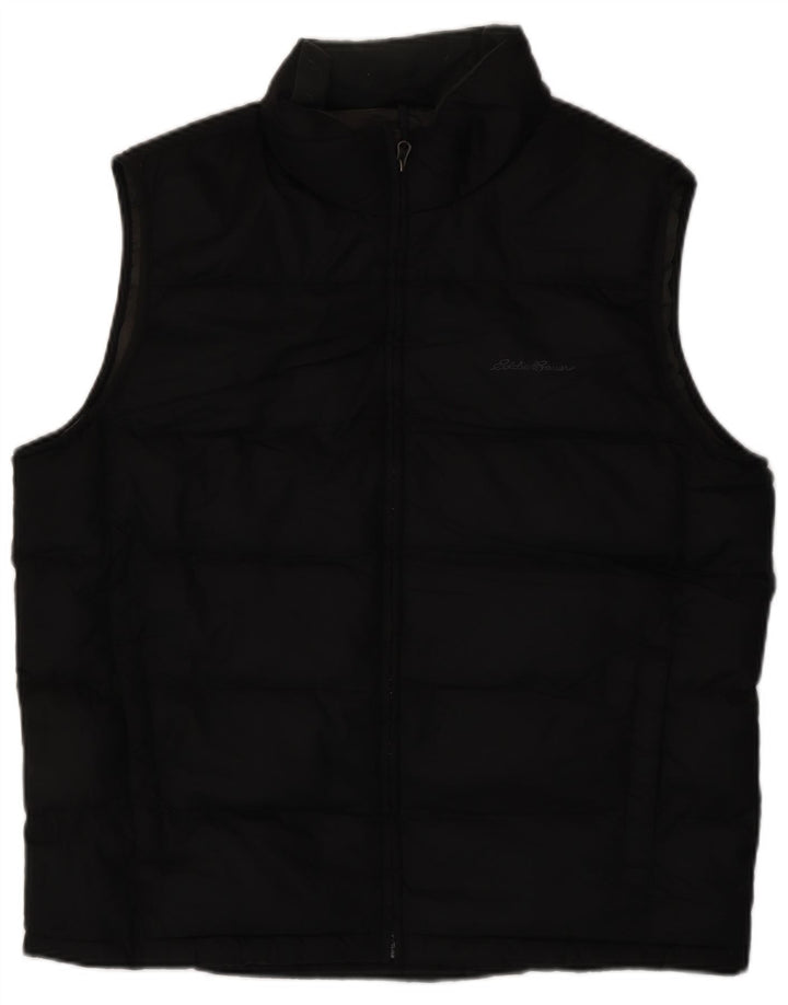 EDDIE BAUER Herre polstret Gilet UK 40 Large Black Polyester
