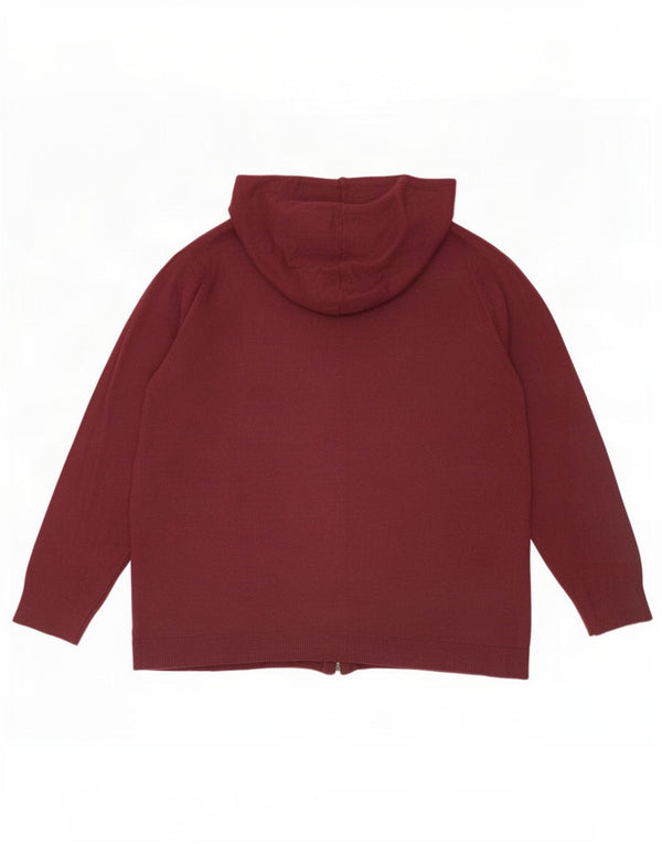 Marks & Spencer Herre Autograph Hætte Cardigan Sweater XL Maroon Akryl