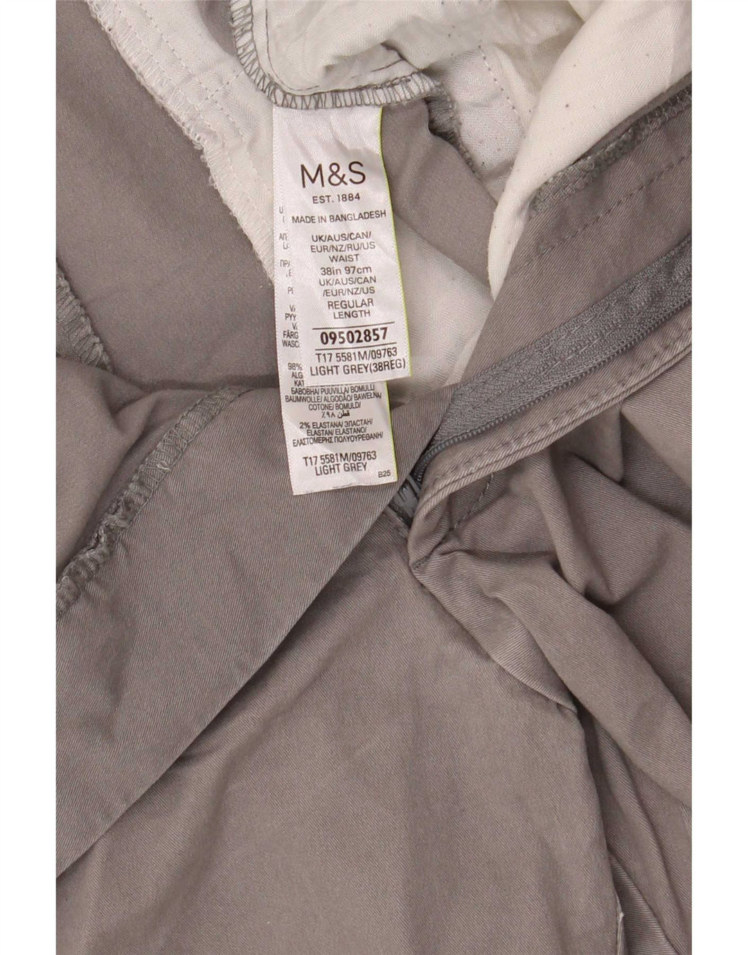 Marks & Spencer Herre Chino Shorts W38 XL Grå Bomuld