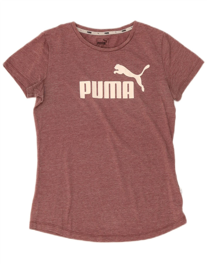 Puma Grafisk T-Shirt Top UK 10 Lille rødbrun polyester