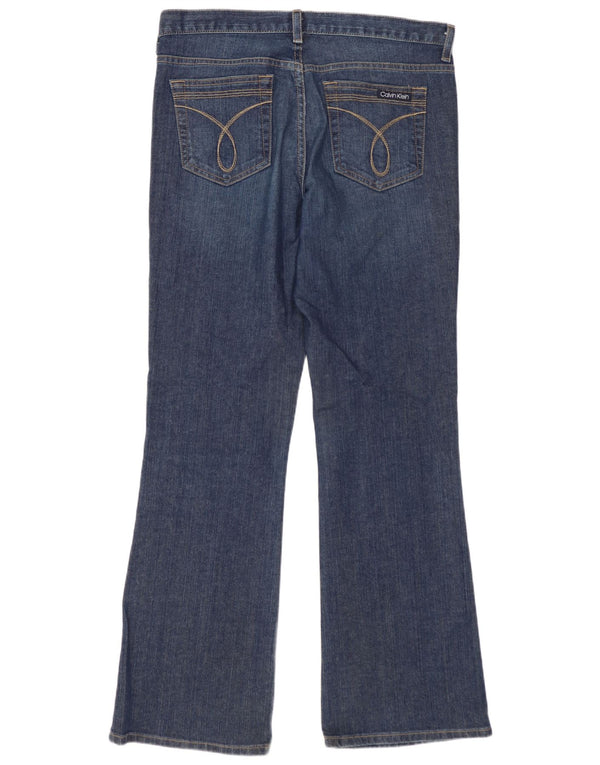 CALVIN KLEIN Dame Bootcut Jeans US 10 Large W30 L32 Blå Bomuld