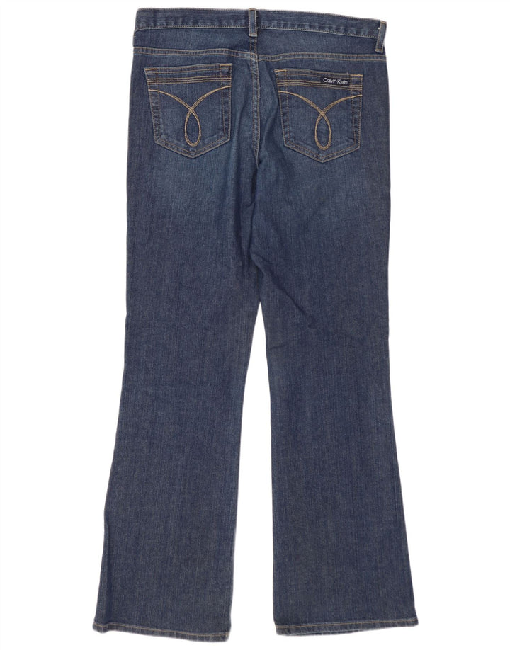 CALVIN KLEIN Dame Bootcut Jeans US 10 Large W30 L32 Blå Bomuld