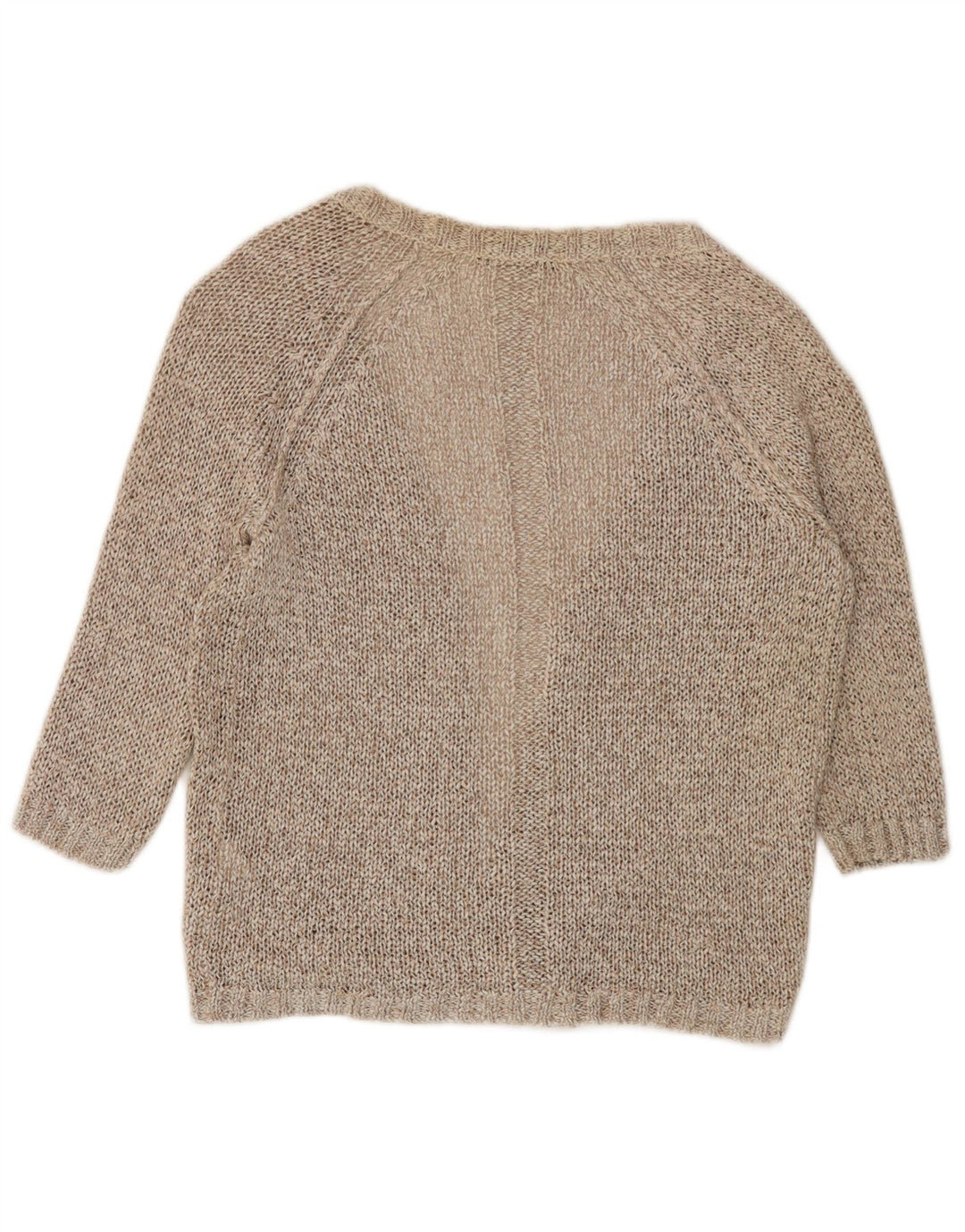 Marks & Spencer Dame 3/4 ærmet åben cardigan sweater UK 8 Small Beige