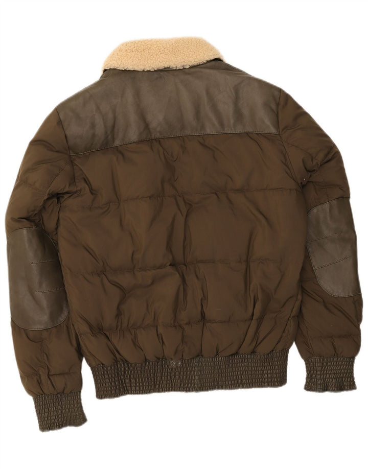 Vintage polstret herrejakke IT 52 XL Khaki Polyamid