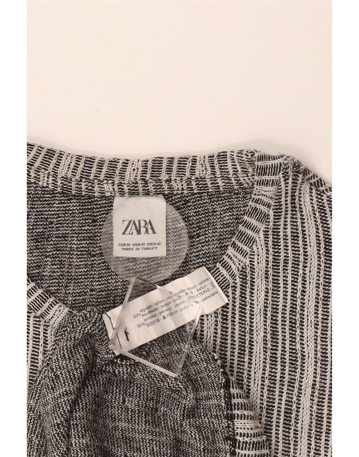 Zara herre T-shirt top mellem grå stribet bomuld