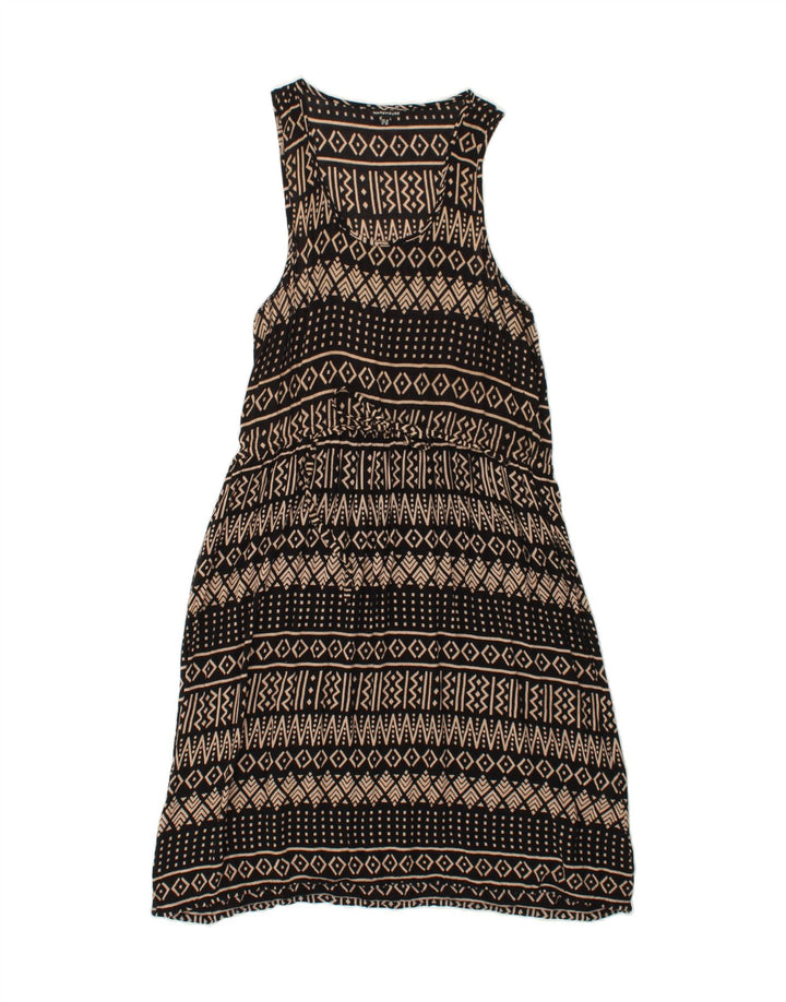 WAREHOUSE Womens Abstract Pattern Sleeveless Maxi Dress UK 10 Small Black Vintage Warehouse and Second-Hand Warehouse from Messina Hembry 