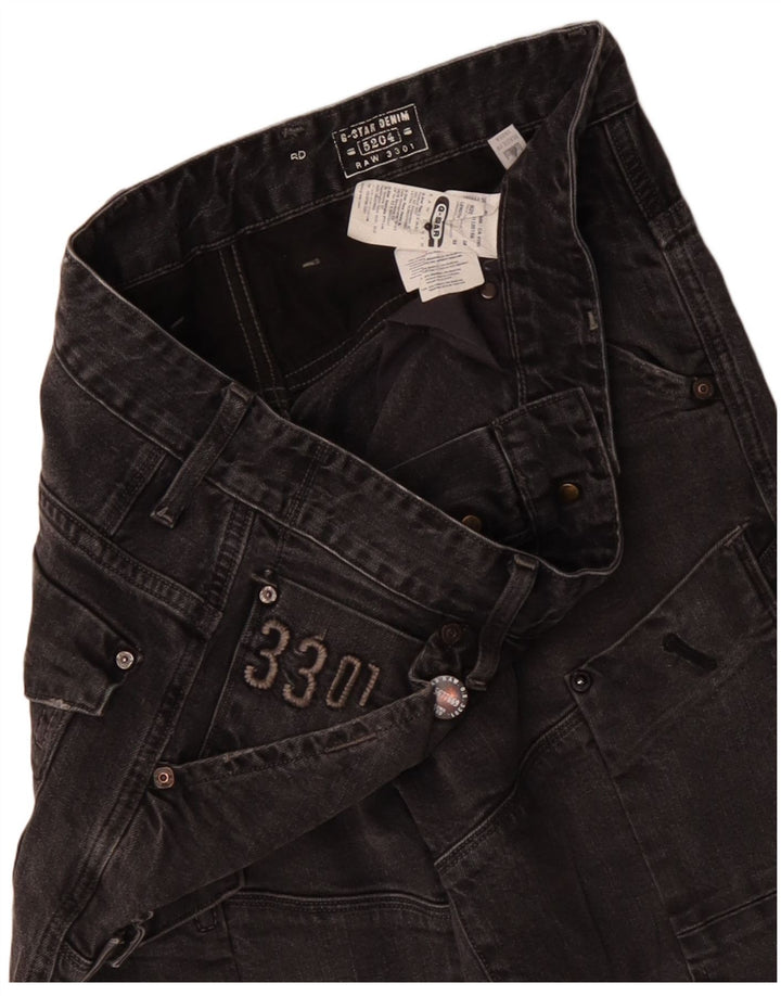 G-Star Herre 3301 Cargo Straight Jeans W34 L32 Sort Bomuld