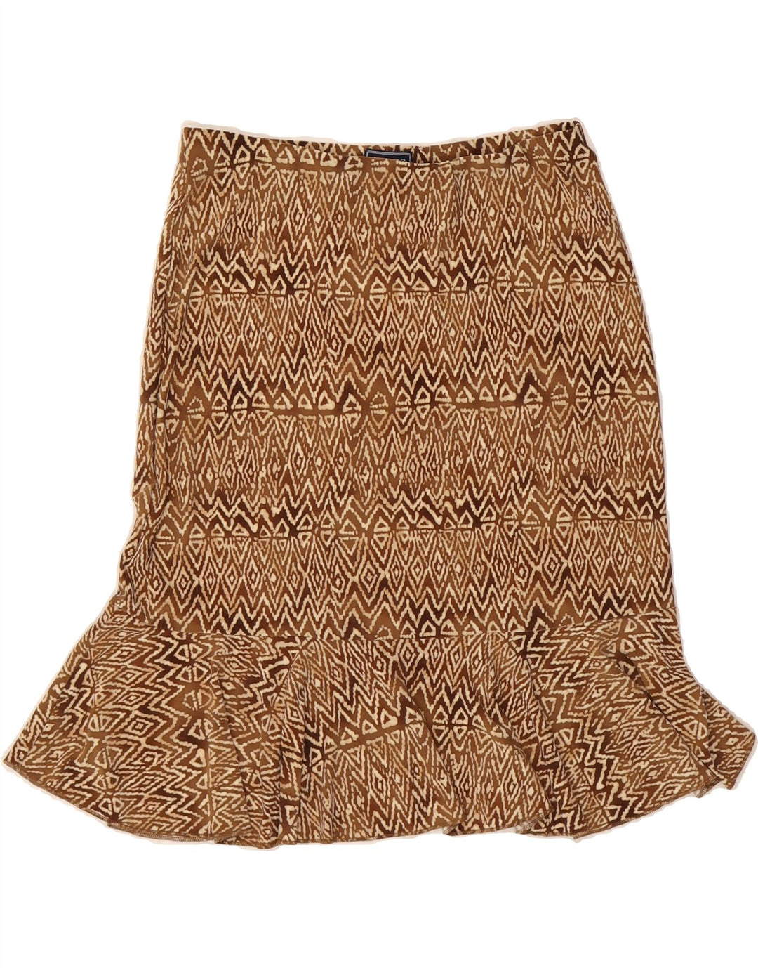 CHAPS Womens Trumpet Skirt Small W27  Brown Geometric Polyester Vintage Chaps and Second-Hand Chaps from Messina Hembry 