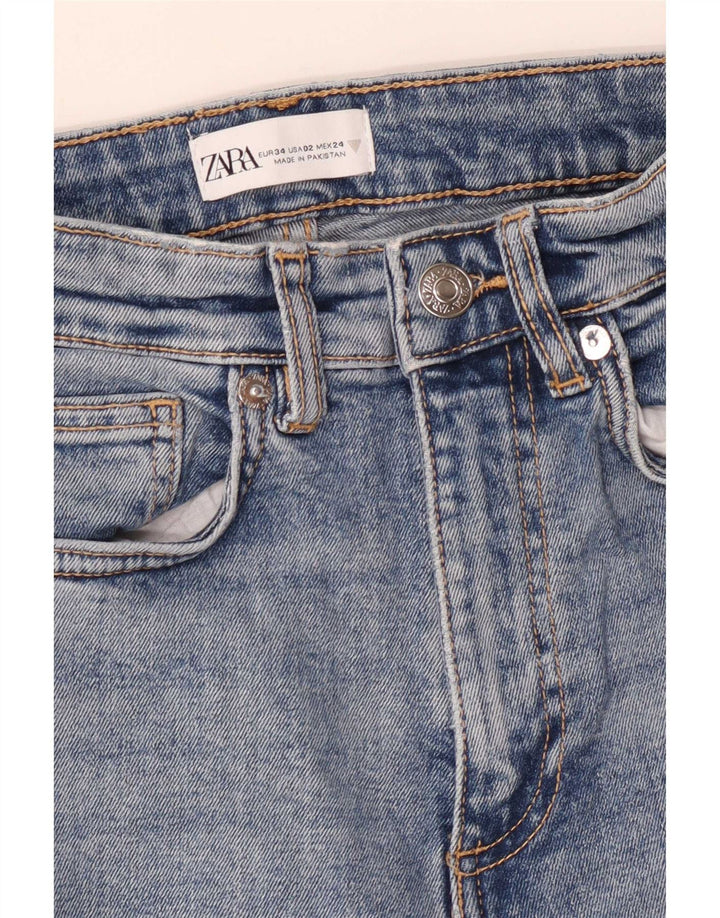 Zara Dame Bootcut Jeans EU 34 2XS W24 L24 Blå