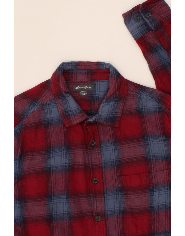 EDDIE BAUER Mens Flannel Shirt Small Red Check Cotton Vintage Eddie Bauer and Second-Hand Eddie Bauer from Messina Hembry 
