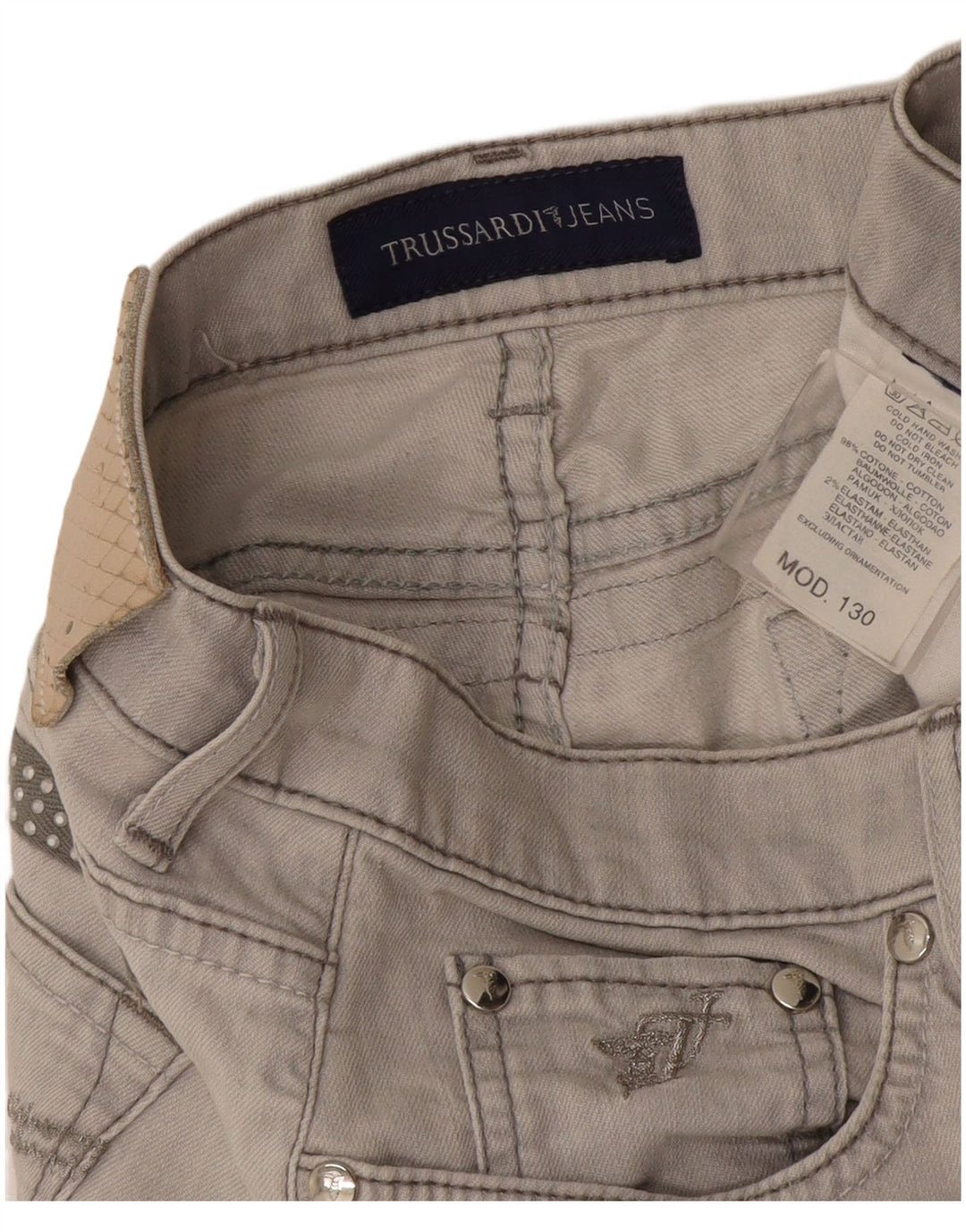 Trussardi Lige Jeans til kvinder W30 L27 Grå Bomuld