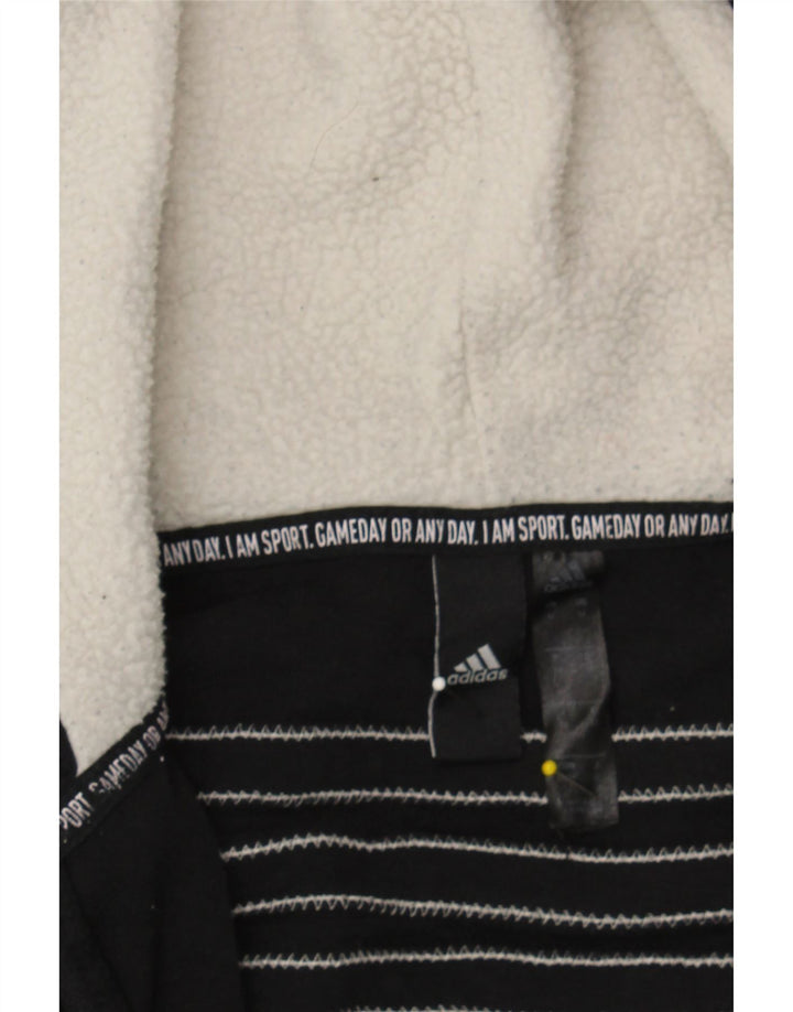 ADIDAS Mens Zip Hoodie Sweater Medium Black Cotton Vintage Adidas and Second-Hand Adidas from Messina Hembry 